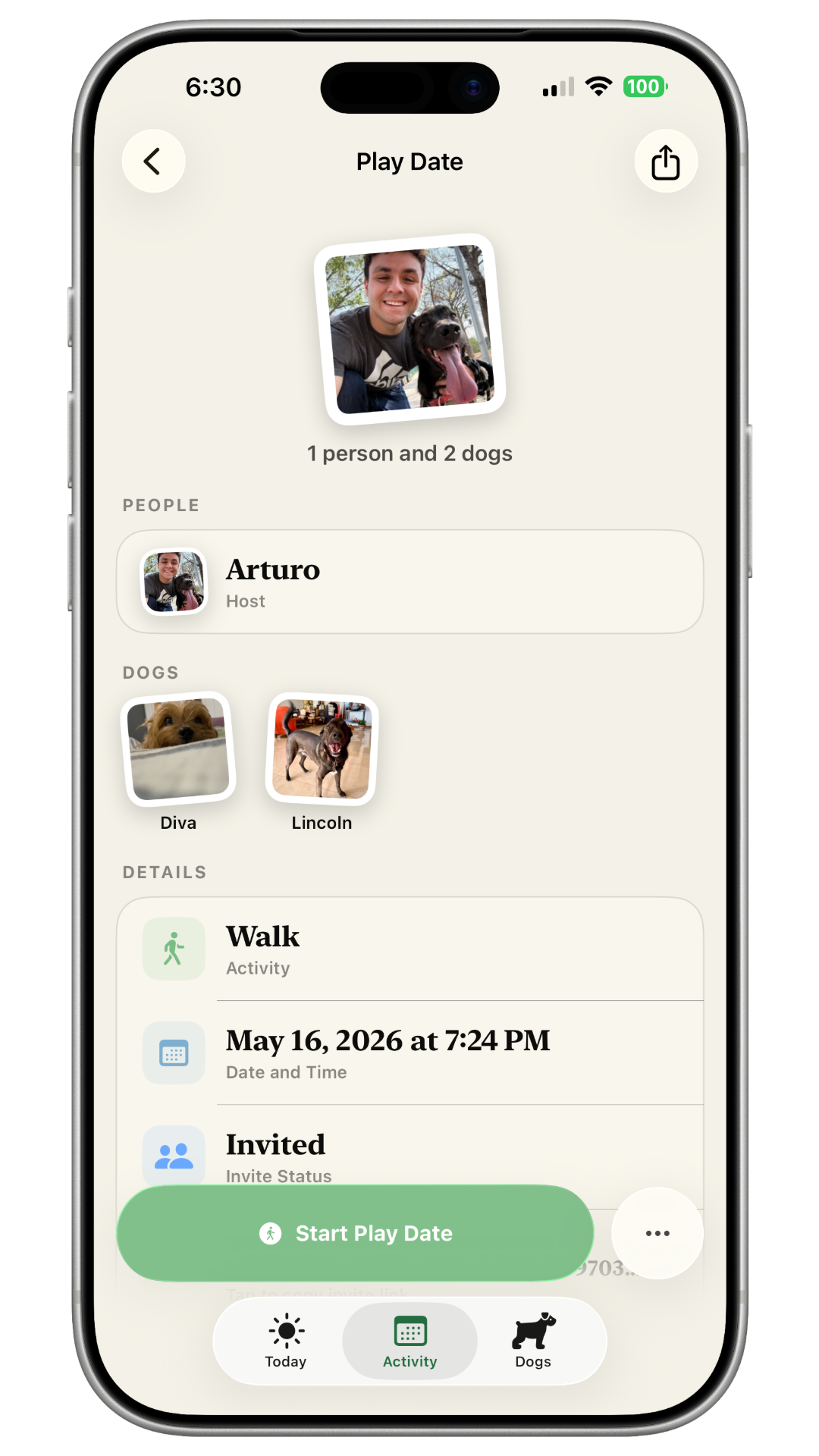 Zoomies invite detail screenshot